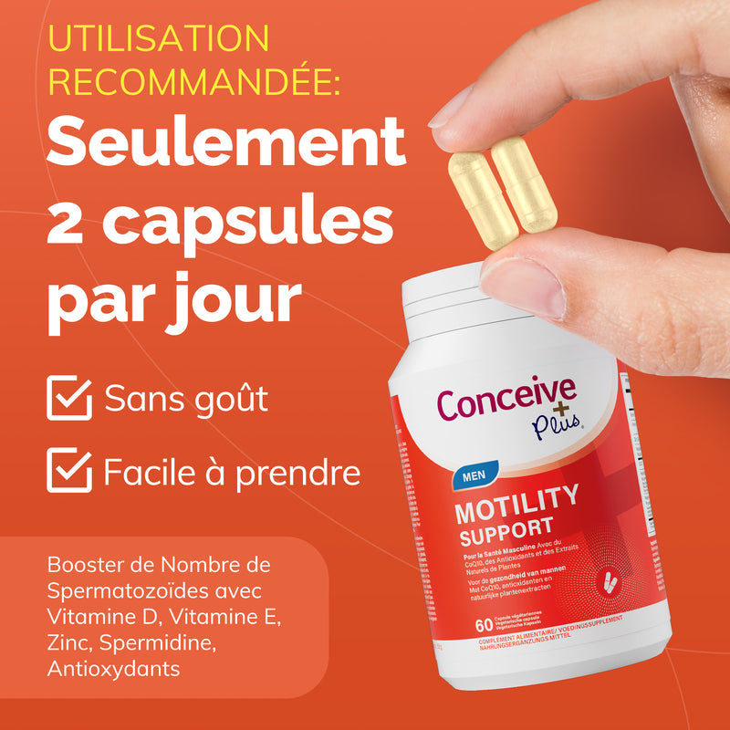Conceive Plus Πακέτο Γονιμότητας Υποστήριξη Ωορρηξίας & Κινητικότητας (FR) - Υποστήριξη Κινητικότητας - Ολοκληρωμένο Κιτ Γονιμότητας