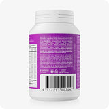 For Conceive Plus Couples Bundle Fertility Support | His/Her Deal (FR), image of women's fertility support supplement bottle rear view showing complete ingredients list and usage directions in French and Dutch, with visible barcode, manufacturing icons, and purple label design on a neutral white background.