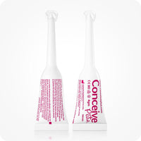 Conceive Plus Fertility Lubricant Combo Saver (IT) featuring front and back views of two 4g pre-filled applicators with Italian labeling, highlighting single-use design and CE medical device markings for fertility support.