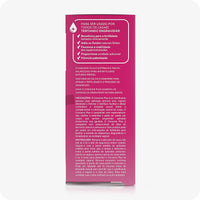 For Conceive Plus Max Combo - Fertility Lubricant Bundle (PT), side view of 8x4g pre-filled fertility lubricant applicators box featuring detailed Portuguese text about product benefits, ingredients, and usage instructions on a magenta background.