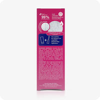 For Conceive Plus Men's Fertility Support + Lubricant (DE), back of German-language 75ml fertility lubricant box showing clinical usage notes, sperm survival rate graphic, ingredient compatibility, and product instructions, with illustrations of lubricant and applicator usage on a pink background.