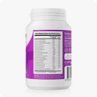 Conceive Plus Ovulation Bundle (IT) featuring detailed nutritional facts panel of Italian-labeled Women's Fertility Support bottle, showing vitamin and mineral content, daily dosage values, and ingredients list on purple packaging.